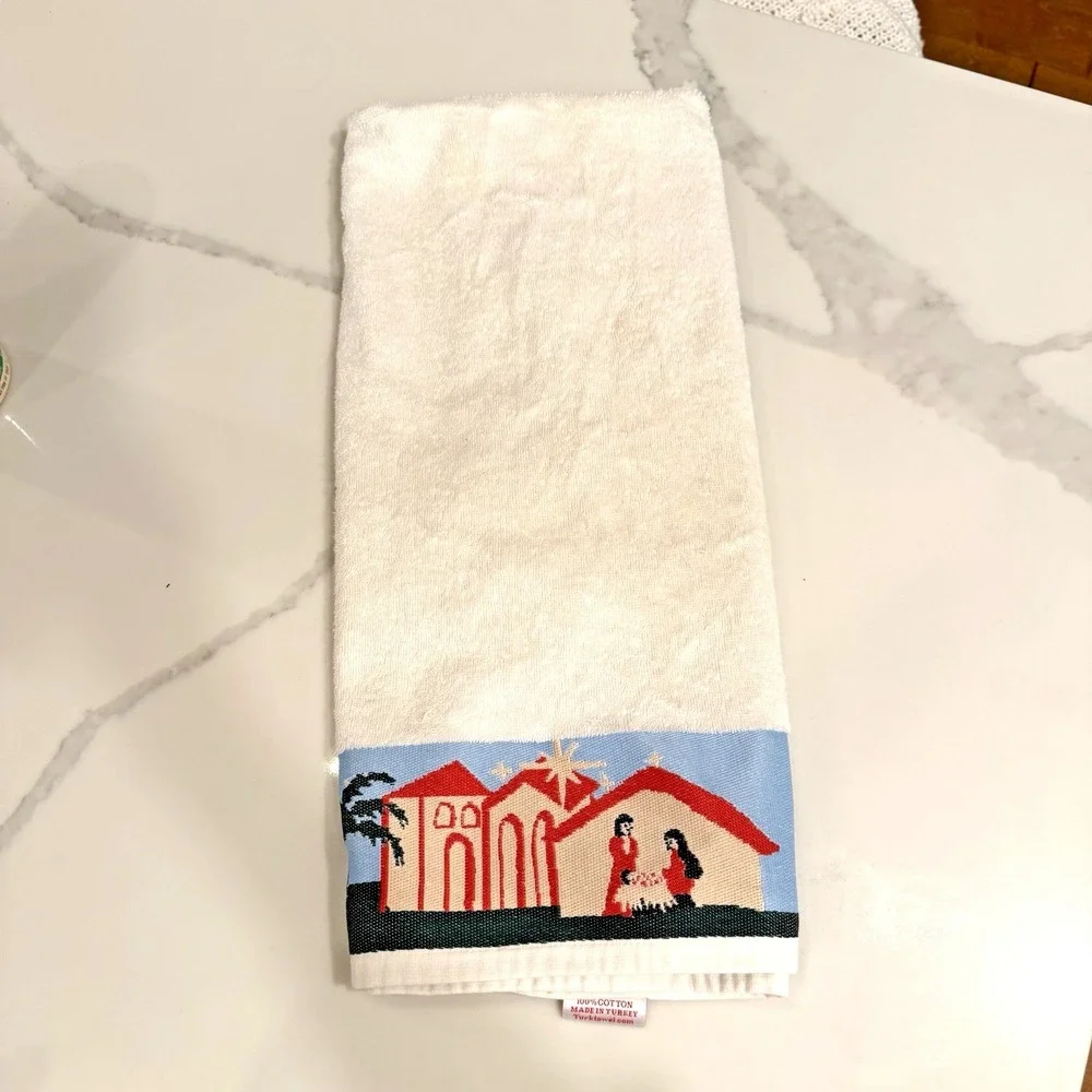 Royal Turkish Mills Nativity Towel 23x40 Embroidered 100% Christmas Cotton Guest